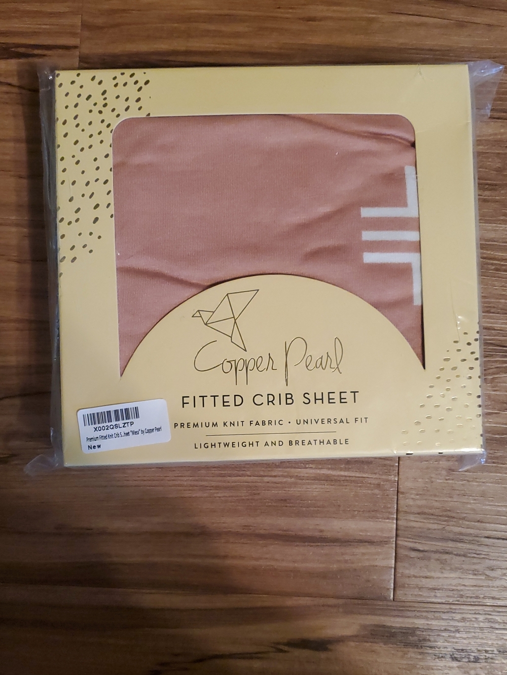 Copper Pearl Fitted Crib Sheet in Dusty Rose